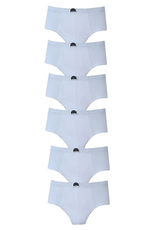 Gümüş Erkek Çocuk 6 Lı Beyaz Slip Külot 3032 - Image 1