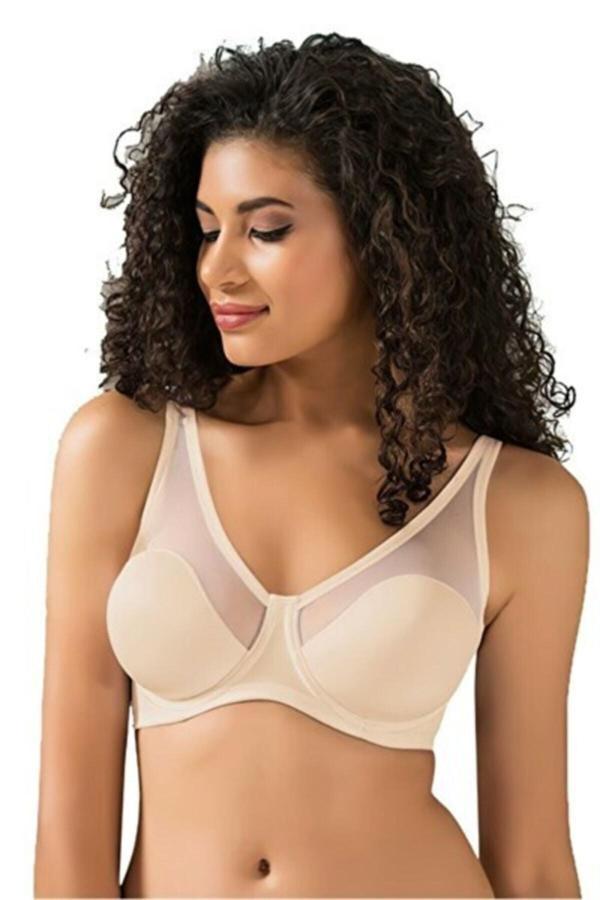 Le Jardin 9200C Kadın - -Tül Kaplı Soft Cup Sütyen - Ten - Image 1
