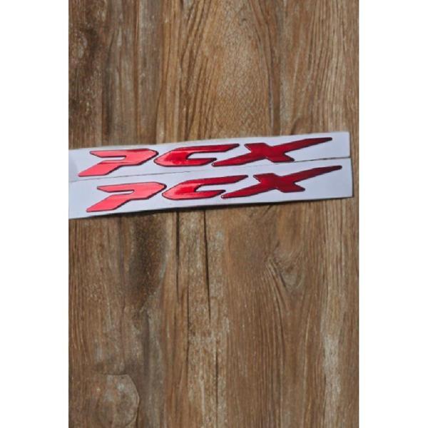 Pcx Amblem Logo 3D Sticker Yazı 2 Adet Set Kırmızı Renk - Image 1