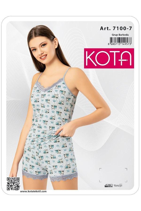 Kota 7100 İp Askılı Baskılı Şortlu Takım - Image 1