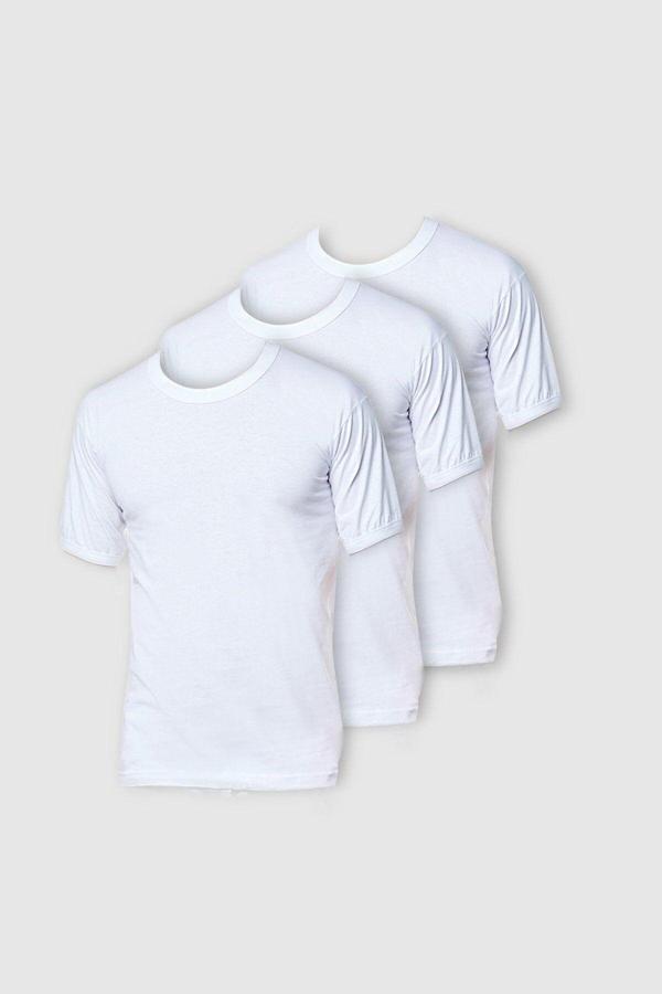 Şahinler Ec003, 6'Lı Paket Yarım Kol Kapalı Yaka Erkek Çocuk Atleti Beyaz, Ec003-6 - Image 1