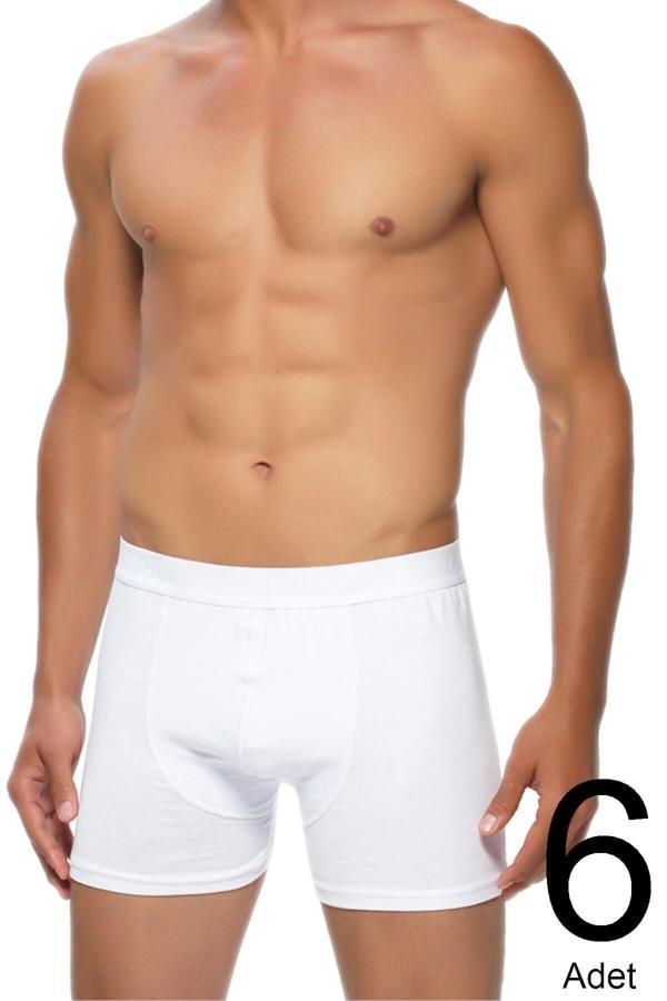 Gümüş 6 Lı Paket Erkek Likralı Boxer Renk Seçenekli - Image 1