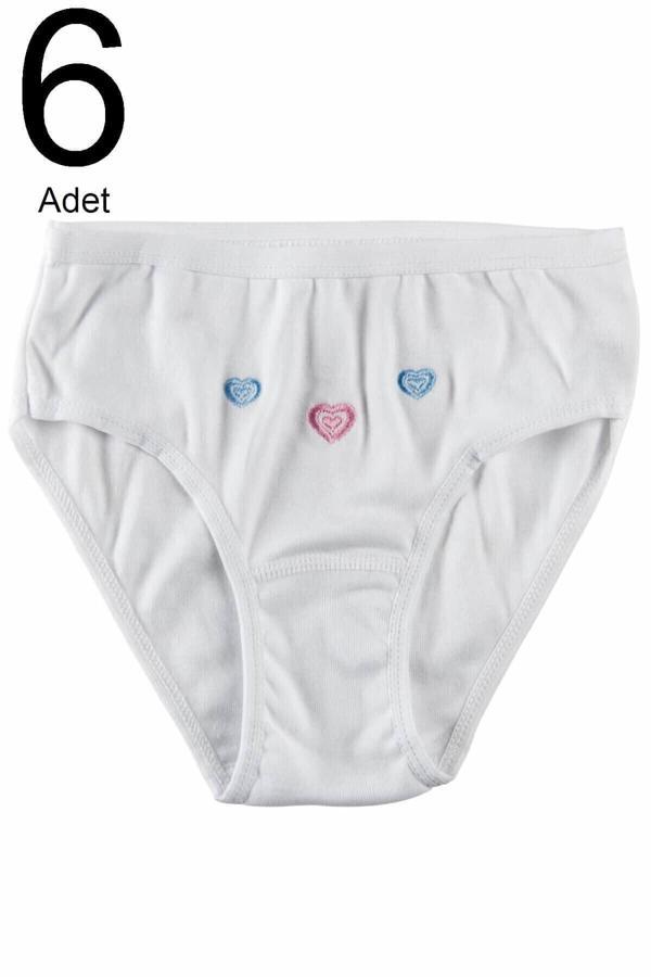 Tutku Kız Çocuk Beyaz  Paket Külot 6'Lı - Image 1