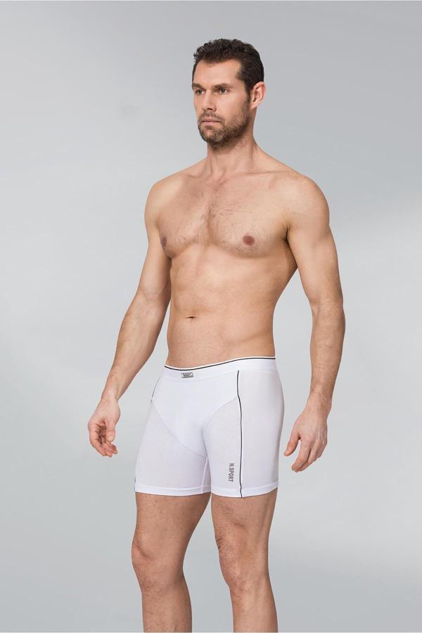 Namaldı 12 Adet Beyaz Renk Biyeli Modal Boxer - Image 1
