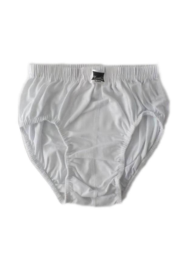 Tutku Erkek Çocuk 6'Lı Paket Beyaz Kom Slip Külot Beyaz %100 Pamuklu - Image 1