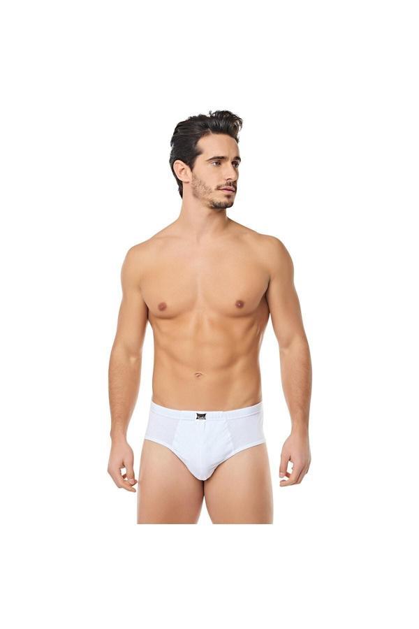 Tutku Erkek Beyaz 6'Lı %100 Pamuklu Slip Külot - Image 1