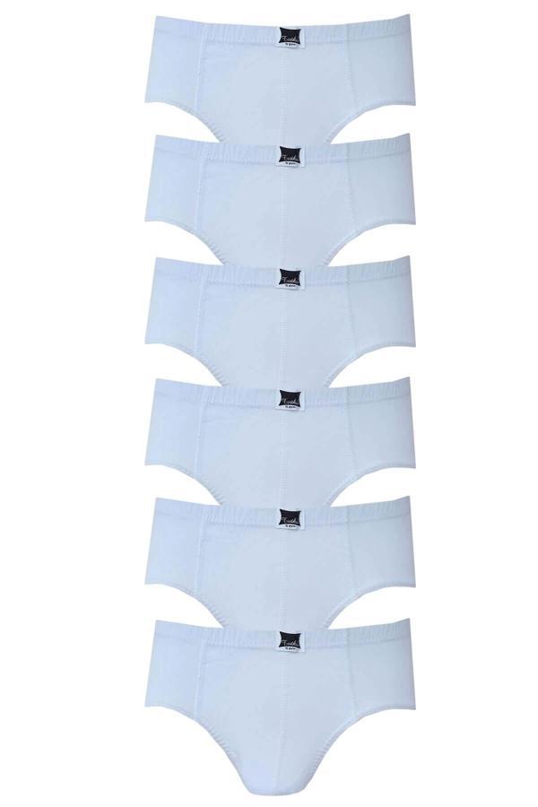 Tutku Erkek Çocuk Beyaz Pamuklu Slip Külot 6 Lı Paket - Image 1