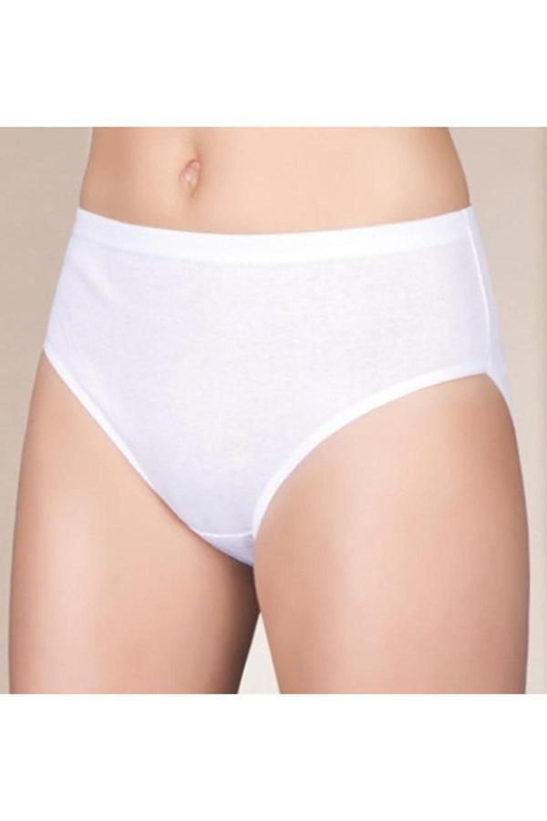 Berrak Kadın Beyaz  Ribana Biyeli Bikini Külot 2064 6'Lı Paket - Image 1