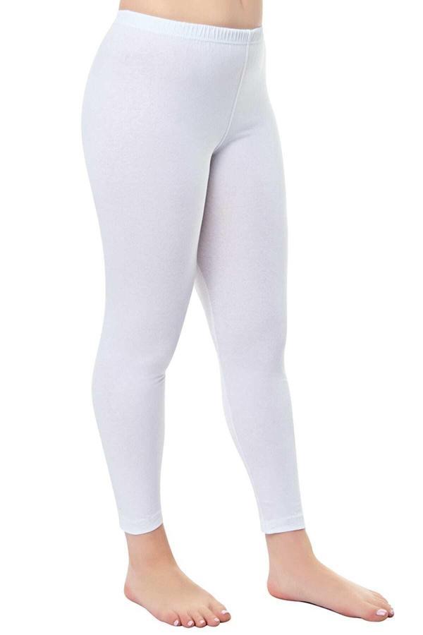 Tutku Kadın Beyaz Penye Tayt 3'Lü Paket - Image 1