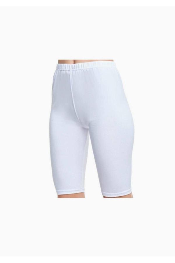 Tutku Kadın Kısa Tayt 6'Lı Paket Beyaz Yeni Sezon - Image 1