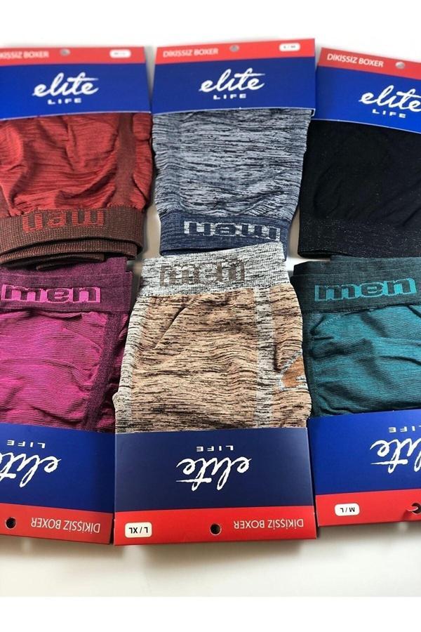 Elite Life Karışık Renk 6'Lı Erkek Dikişsiz Mikro Boxer - Image 1