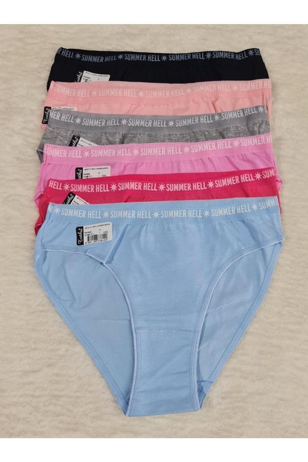 Tutku Kadın 6'Lı Paket Karışık Renk Carmen Bikini Külot - Image 1