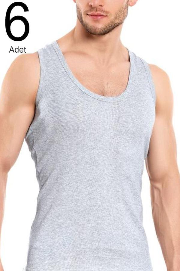 Gümüş 6'Lı Paket Klasik Erkek Atlet - Image 1