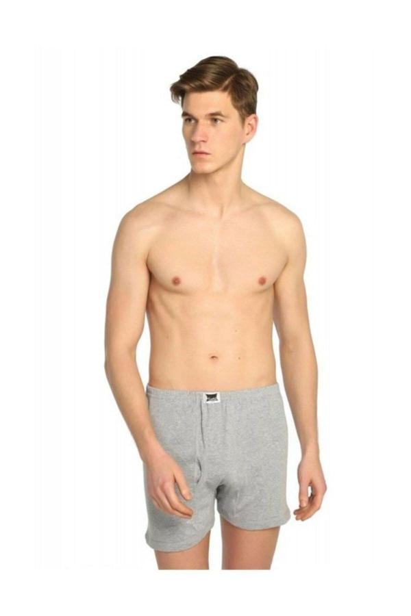 Tutku 6 Adet Ribana Gri Renk Paçalı Boxer - Image 1