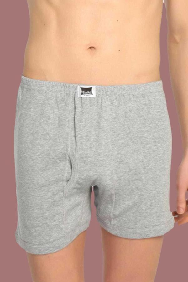 Tutku Erkek Gri 6'Lı Paket Pamuklu Ribana Spor Boxer - Image 1