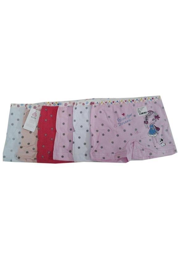 Koza Kız Çocuk Karışık Renkli Desenli Boxer 10 Lu Paket - Image 1