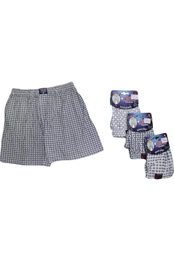Sedef 4'Lü Paket Penye Desenli Boxer Karışık Renk Mnt Iç Giyim - Image 1