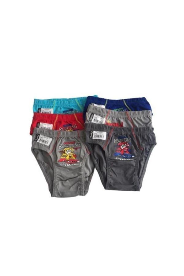 Tutku Erkek Cocuk Baskılı Rengarenk Baskılı Pamuklu 6 Adet Külot - Image 1
