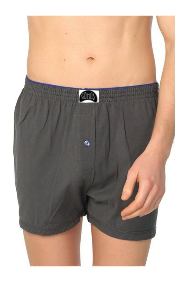 Gümüş İç Giyim Gümüş 4020 Xl Beden 4 Lü Penye Boxer Siyah Gri Laciver Füme - Image 1