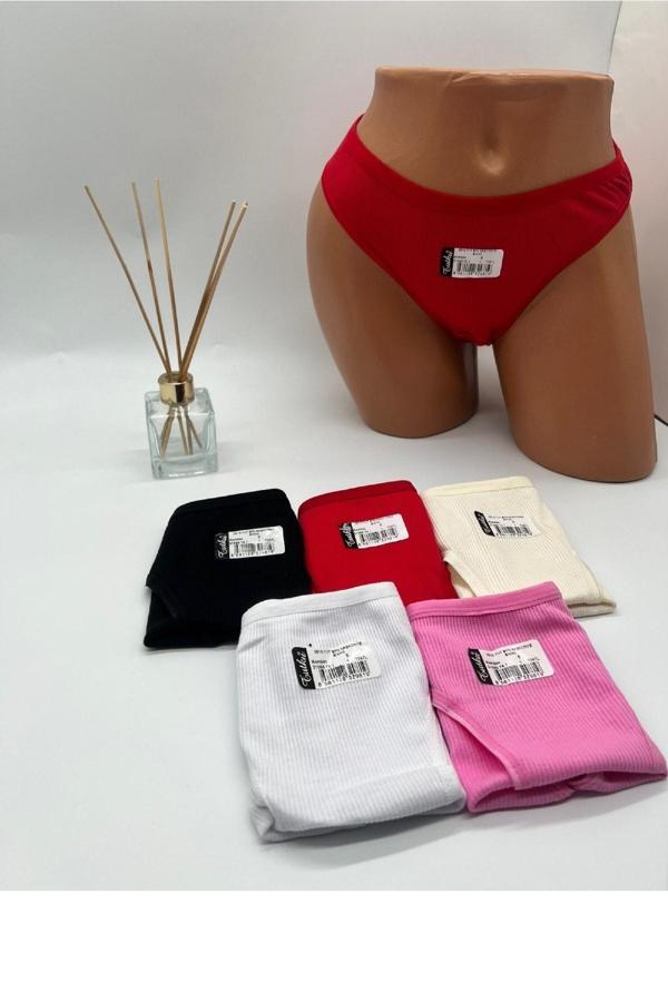 Tutku Kadın Renkli Kaşkorse Bikini Külot 12'Lı - Image 1