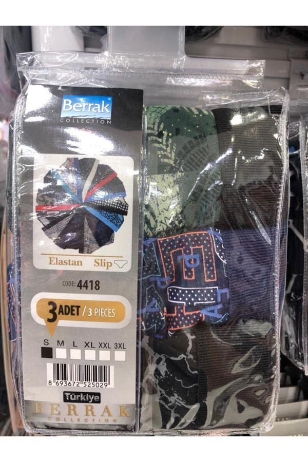 Berrak 3'Lü Paket Erkek Likralı Slip Külot 4418-1 - Image 1