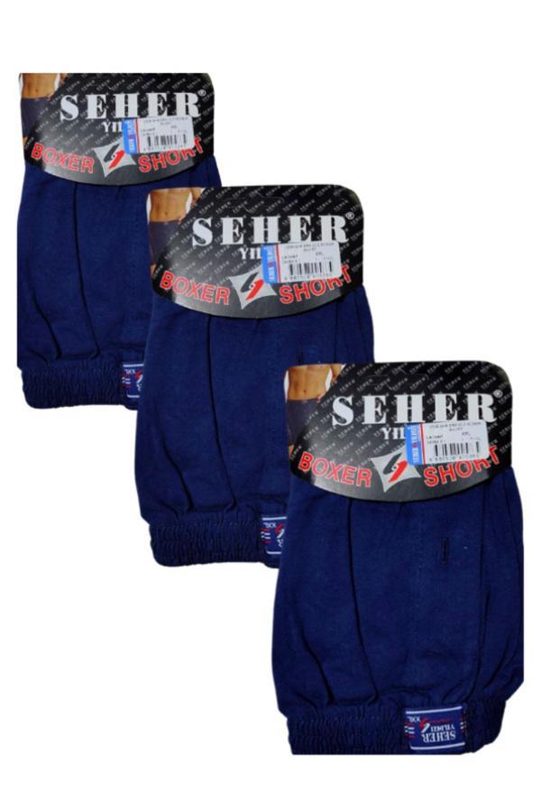 Seher 3'Lü Erkek Penye Boxer - Image 1