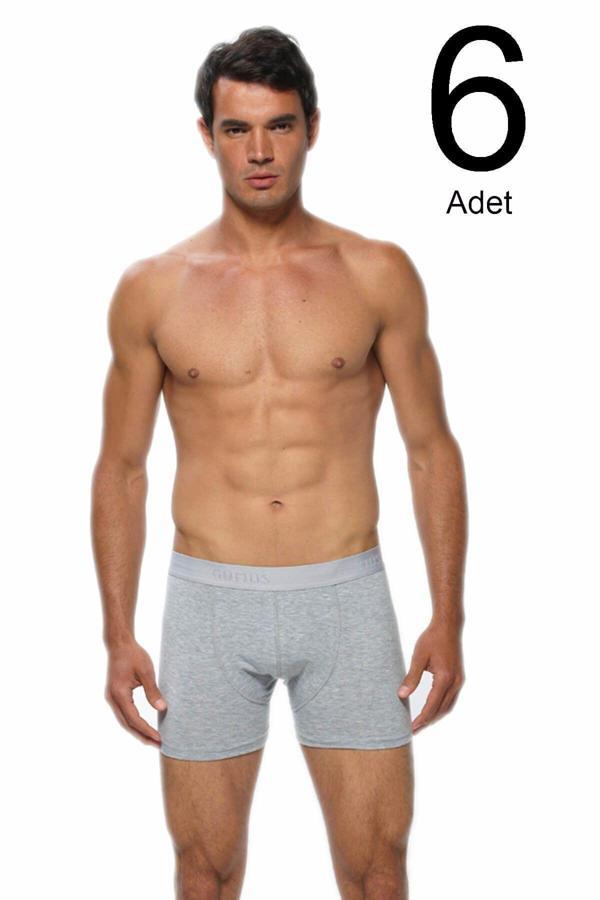 Gümüş 6 Lı Paket Erkek Likralı Boxer Renk Seçenekli - Image 1