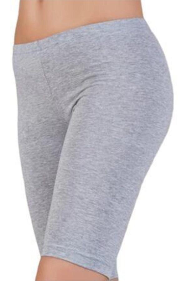 Kota Kadın Siyah Penye Düz Desensiz Yüksek Bel Dizüstü Kısa Tayt - Image 1