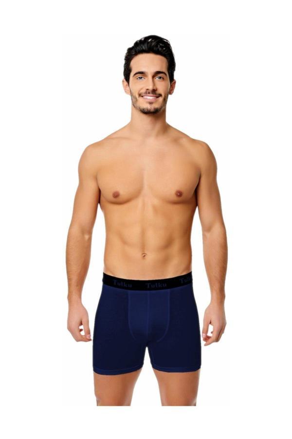 Tutku Erkek Lacivert  Elastan Spor Boxer - Image 1