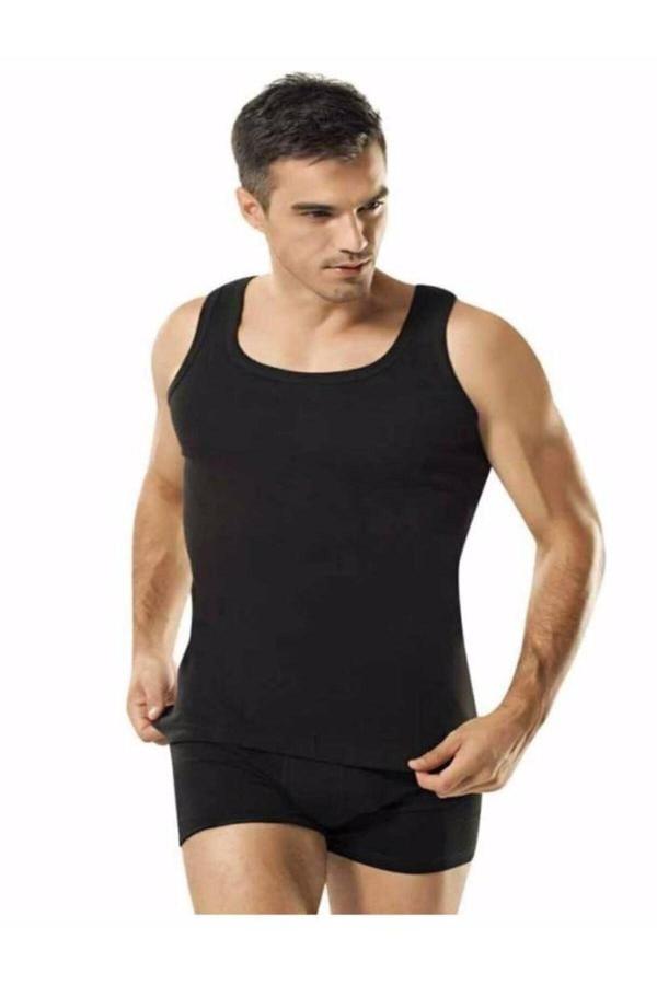 Namaldı Erkek 3'Lü Paket Siyah Ribana Kolsuz Atlet-112 - Image 1