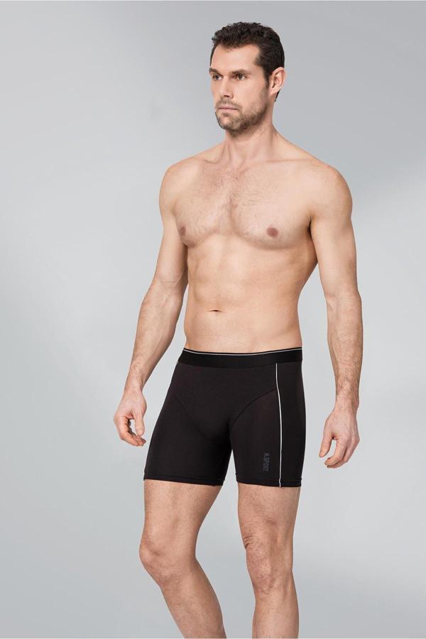 Namaldı 12 Adet Siyah Renk Biyeli Modal Boxer - Image 1