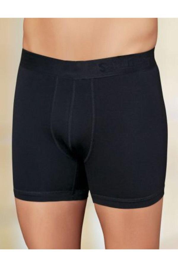 Şahinler Erkek Likralı Boxer Siyah 6'Lı Paket Yazılı Torbalı Boxer Me031 - Image 1