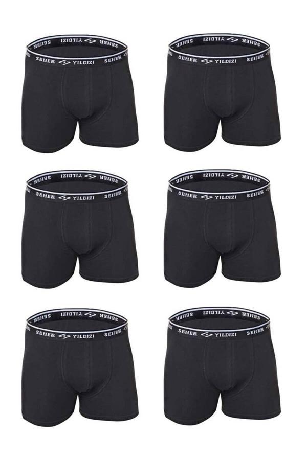 Seher Yıldızı 6'Lı Paket Seher Likralı Erkek Boxer - Image 1