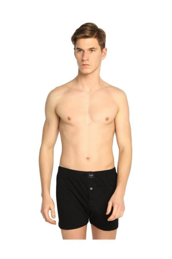 Tutku Ter0117 Penye Düz Boxer (6 Adet) | Siyah - Image 1