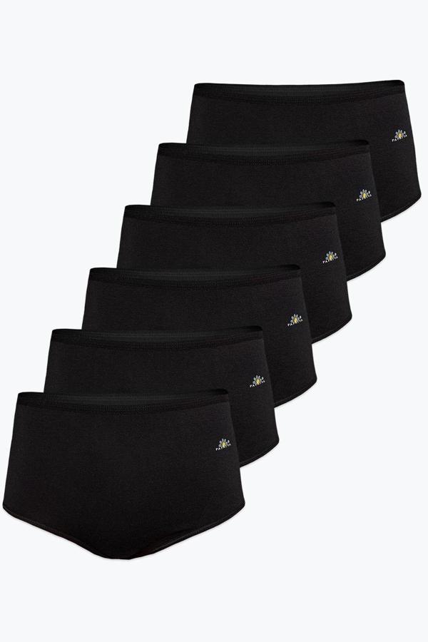 Papatya Kadın 6 Lı Paket Siyah Modal Yüksek Bel Slip Külot 6Gg1851 - Image 1