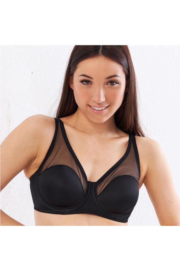 Le Jardin 9200 Tüllü Toparlayıcı Soft Cup Siyah Kadın Sütyen - Image 1