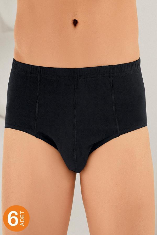 Şahinler Erkek Siyah 6'Lı Paket Pamuk Külot Me009-Sh - Image 1