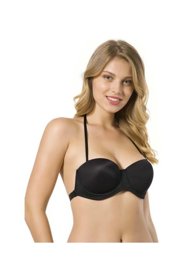 Le Jardin Kadın Siyah Soft Sırtı Şeffaf Straplez Sütyen 7043 - Image 1