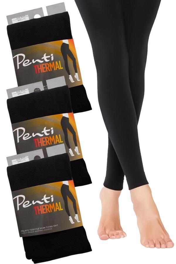 Penti Termal 3'Lü Kadın Siyah Içi Polar Esnek Tayt - Image 1