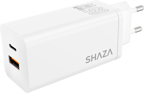 SHAZA 65W USB QC 3.0 & Type-C Çift Çıkışlı Şarj Adaptörü - Image 1