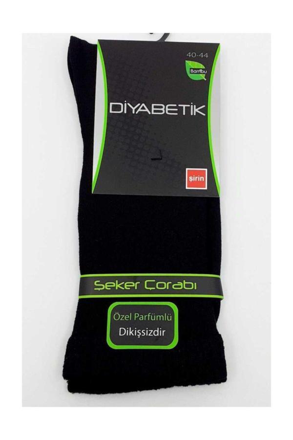 Şirin Erkek Şeker Çorabı Diyabetik Düz Dikişsiz Bambu (6 Adet) Siyah Std - Image 1