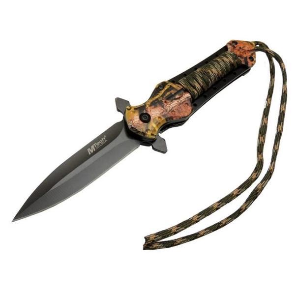 4267 Çok Renkli Kamp Çakı 21cm - Yarı Otomatik, İpli - Image 1