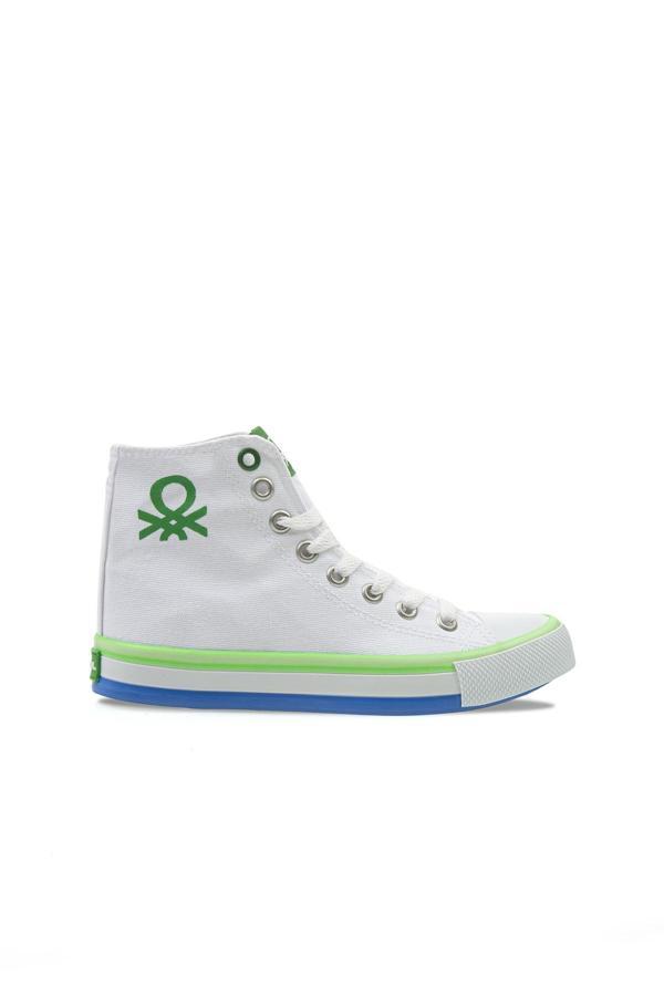 Benetton® | BN-30189 - 3374 Beyaz Yesil - Kadın Spor Ayakkabı - Image 1