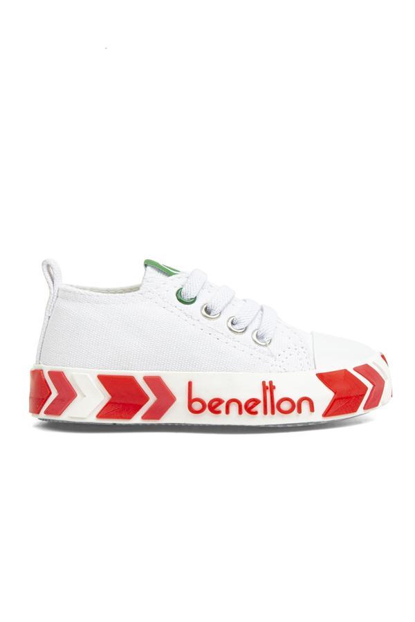 Benetton® | BN-30642 - 3394 Beyaz Fuşya - Çocuk Spor Ayakkabı - Image 1