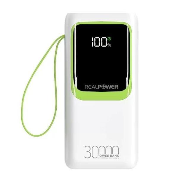 Realpower 30000Mah 22.5W Taşınabilir Ledli Beyaz Powerbank Rp-Pbc3 - Image 1