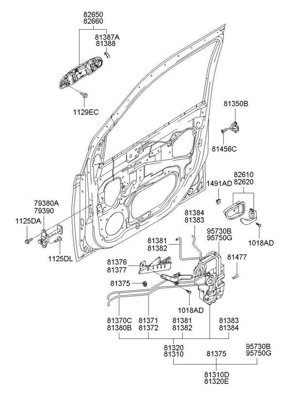 Kapı Kolu Getz 06-11 Ön Dış Sol (Oem No: 82650-1C060) - Image 1