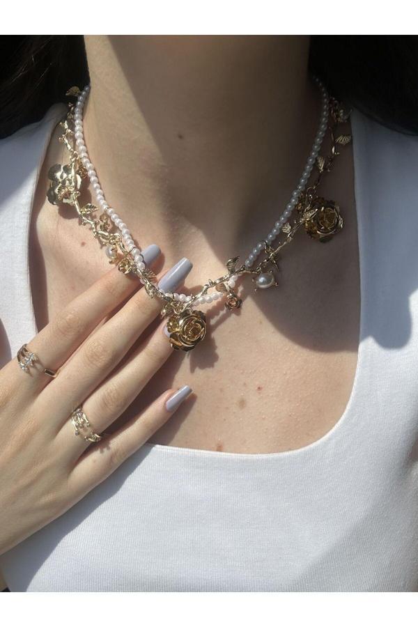 Atelier Emine İncili Gül Detay Kolye - Image 1