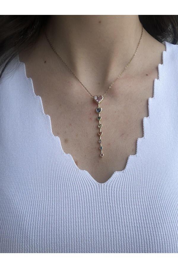 Atelier Emine Renkli Kalp Y Kolye - Image 1