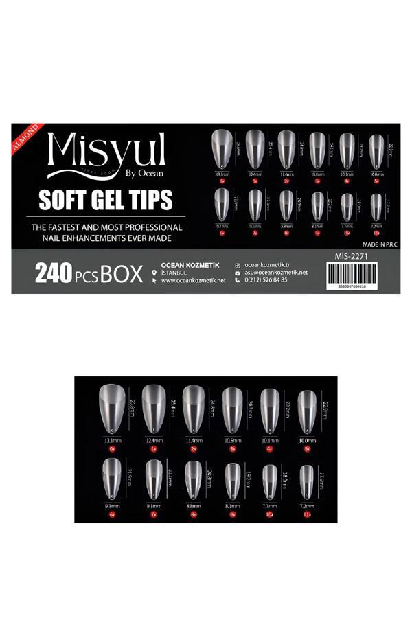 Fontenay Soft Jel Tips Protez Tırnak Tips Uzatma Yeni Nesil 240 Adet Almond - Image 1