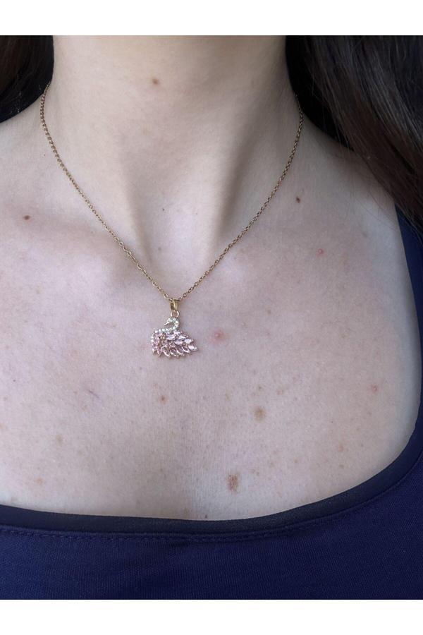 Atelier Emine Gold Pembe Kuğu Kolye - Image 1